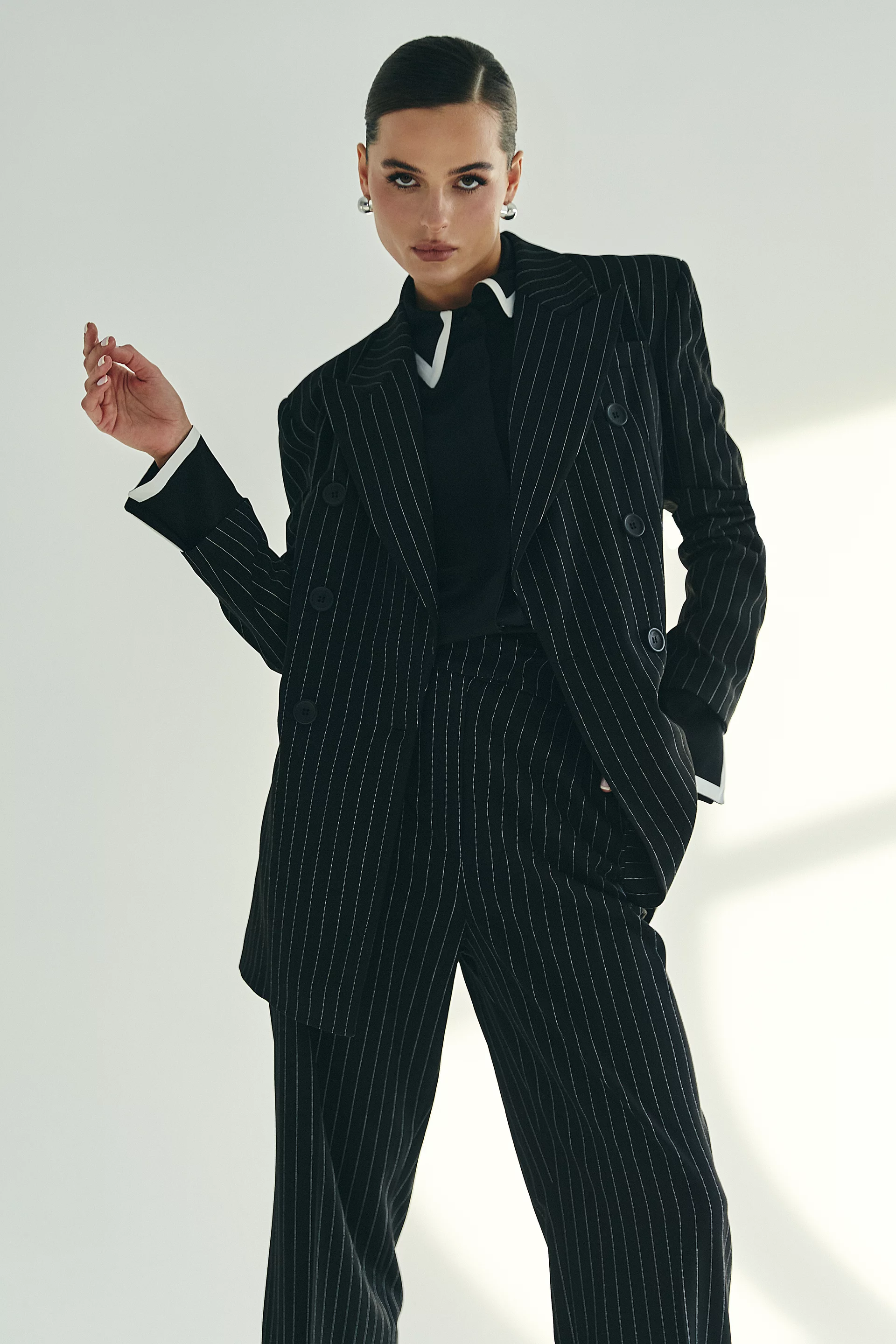Black classic striped pants (№ 45854) ♡ Gepur - women