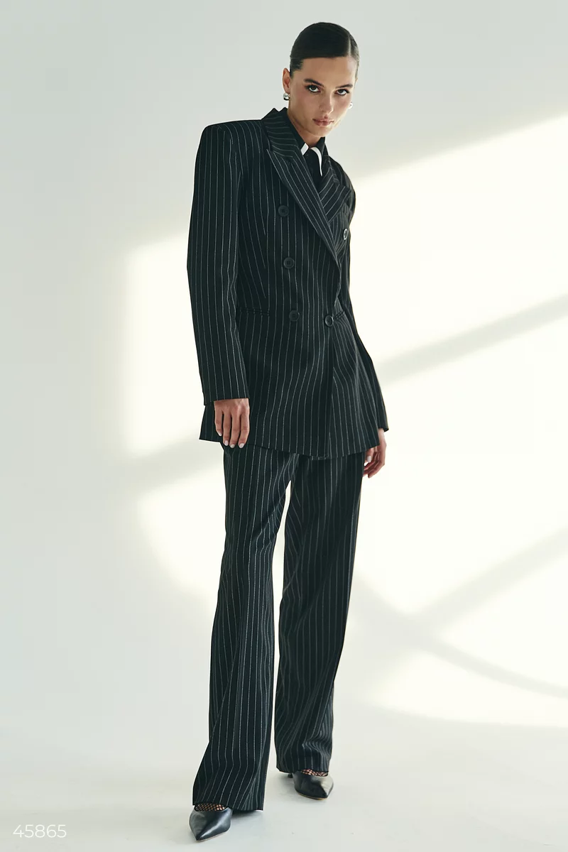 Black jacket with stripes on the lining photo 2