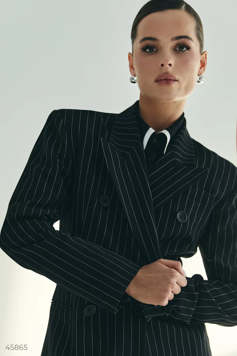 Black jacket with stripes on the lining photo 3