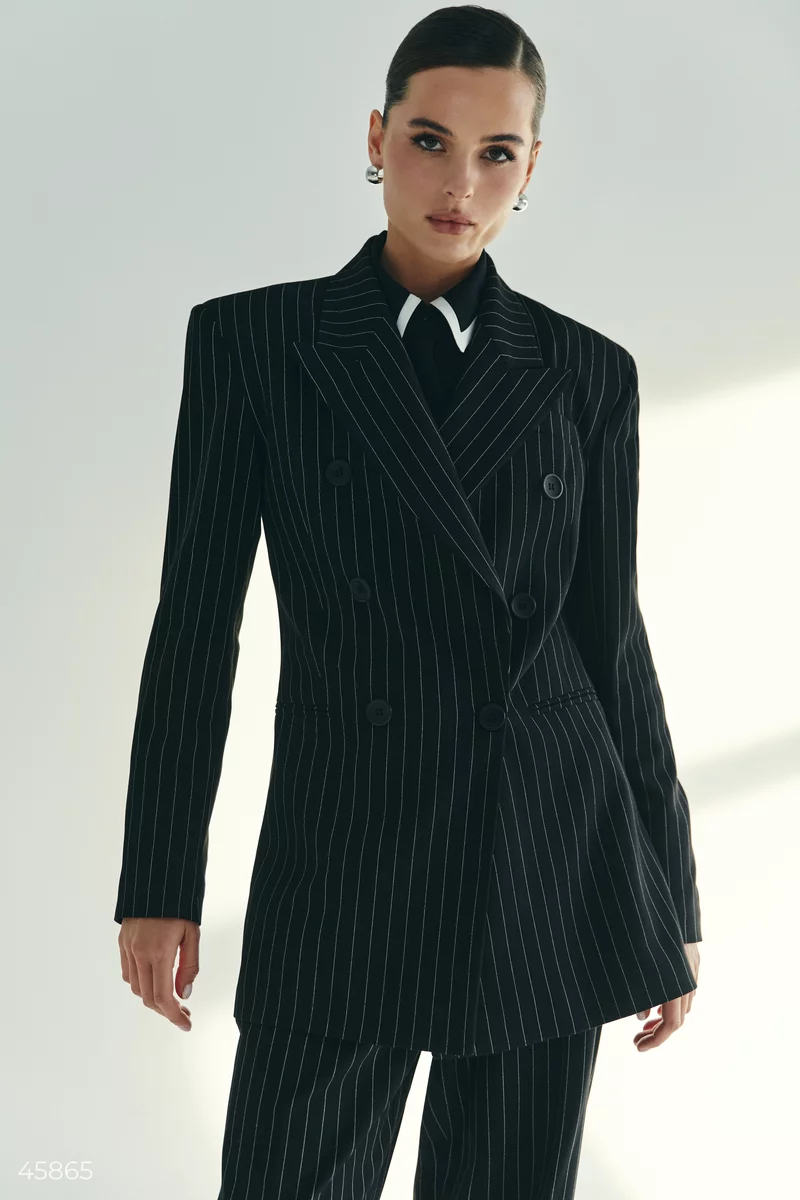 Black jacket with stripes on the lining photo 4