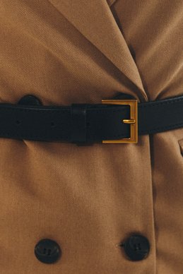 Genuine leather belt with rectangular buckle photo 1
