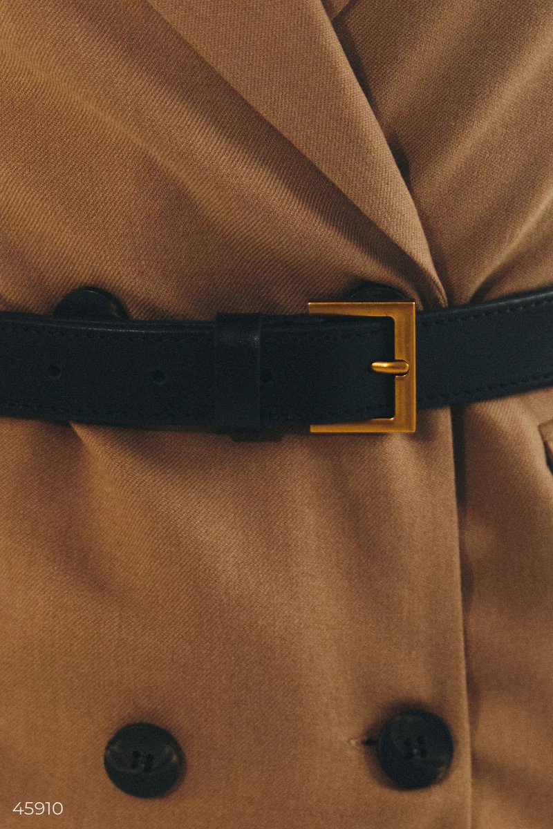 Basic black genuine leather belt photo 1