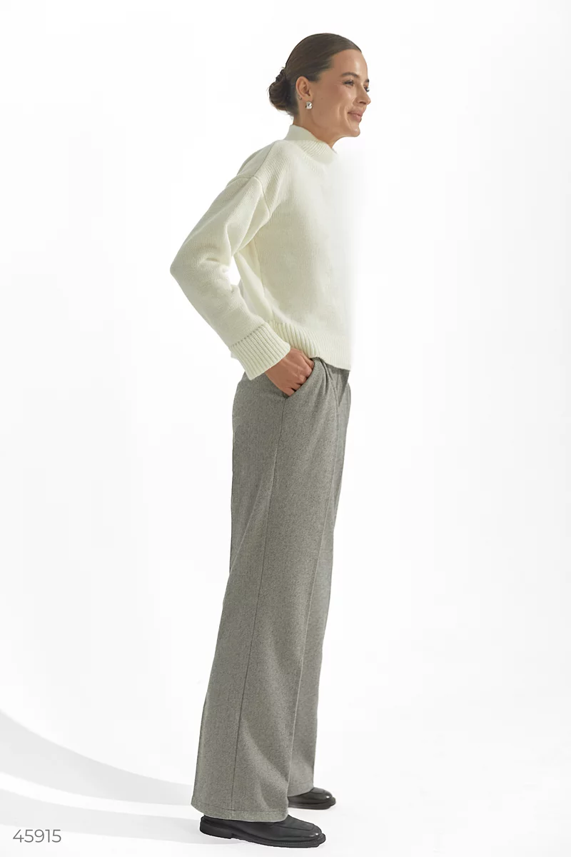 Серые брюки-палаццо со стрелкой фотография 4