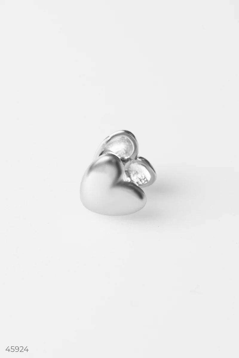 Серебряная серьга кафа-сердце фотография 3