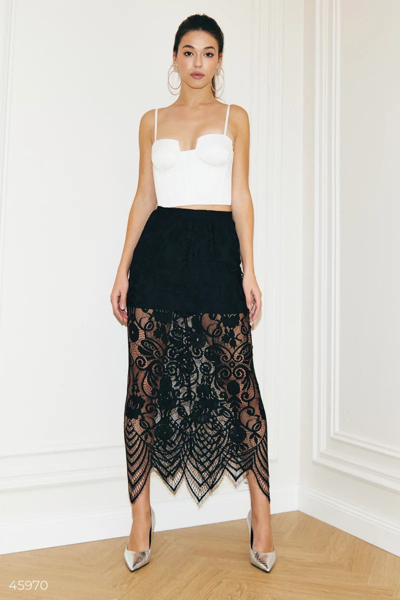 Maxi skirt with lace photo 3