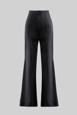 Black wide trousers with a shimmering effect