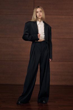 Черные брюки-палаццо с пуговицами фотография 2