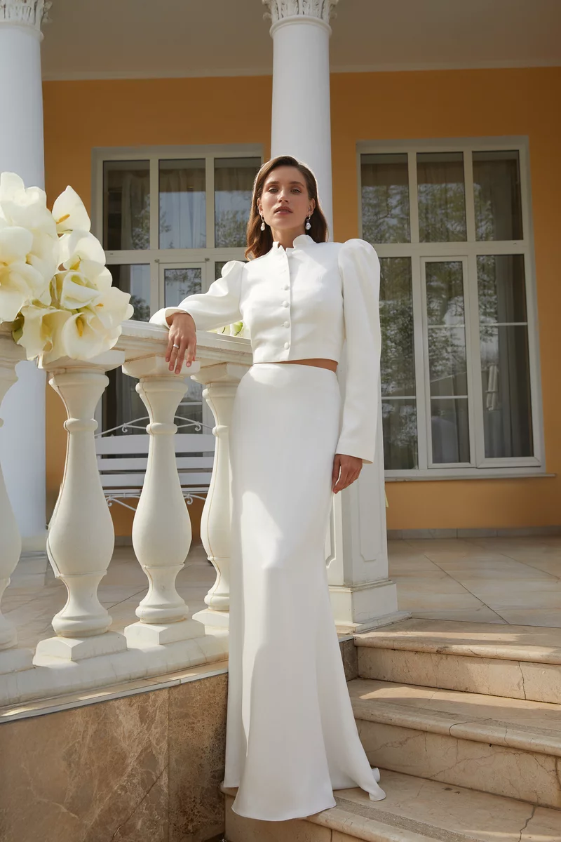 Milk satin maxi skirt photo 1