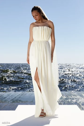 Milk maxi dress made of organza photo 1