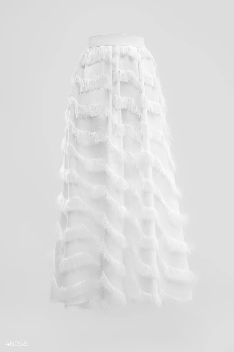 Белая юбка макси из габардина фотография 5
