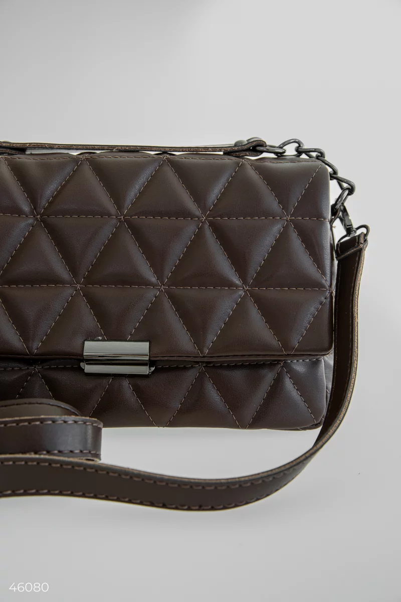 Brown quilted eco-leather bag photo 2