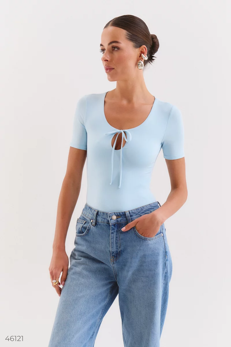 Blue bodysuit with short sleeves photo 2