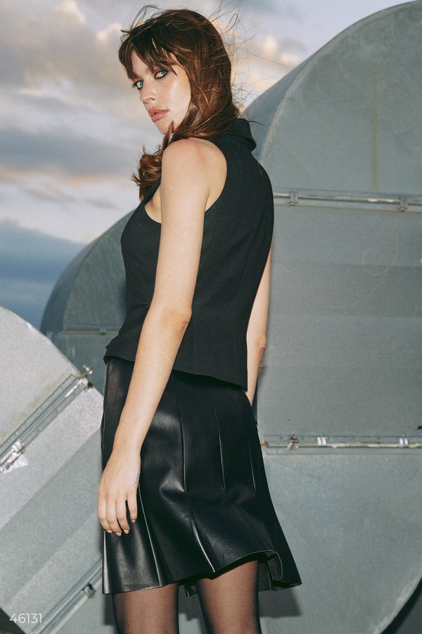 スカート UND JULIA FAKE LEATHER SKETCH SKIRT - スカート
