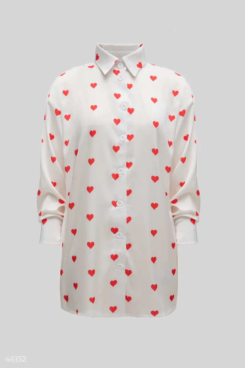 Silk pajamas with a heart print photo 5