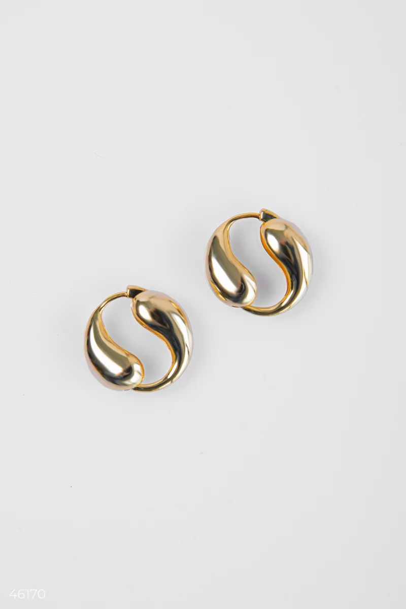 Yin Yang golden drop earrings photo 1
