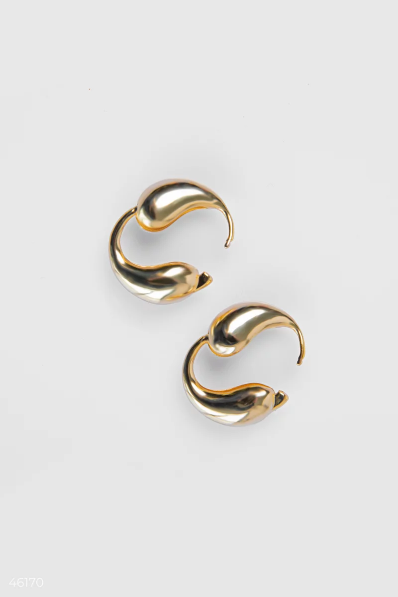 Yin Yang golden drop earrings photo 2