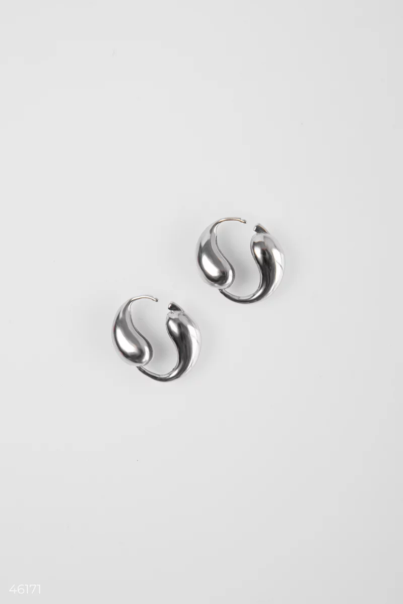 Yin Yang silver drop earrings photo 2