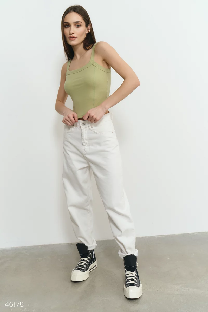 Green crop top with straps photo 2