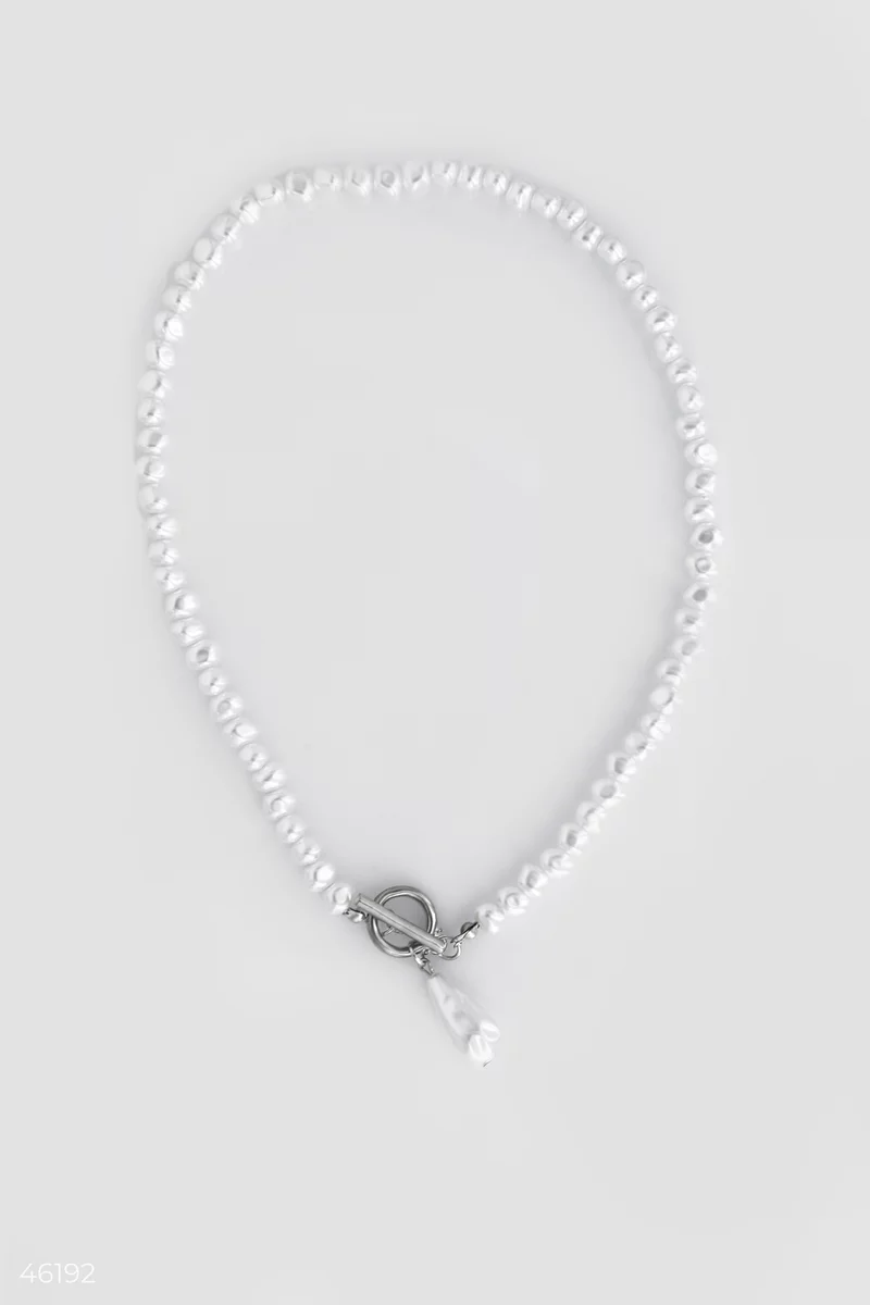 Silver choker with pearls photo 1