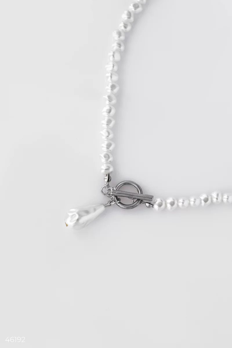 Silver choker with pearls photo 2