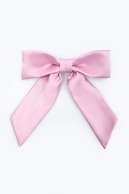 Заколка пудровый шелковый бант