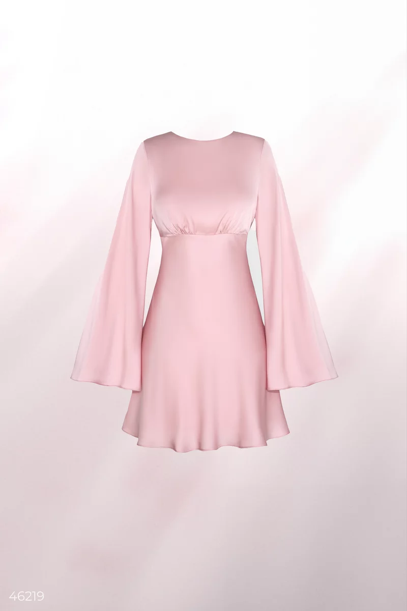 Pink mini dress with flared sleeves 46219 Gepur women clothes store