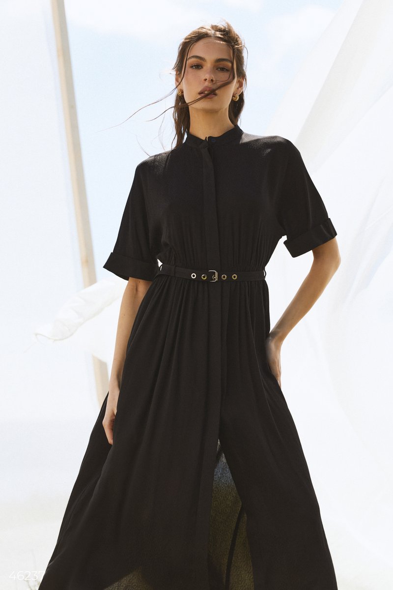 

Чорна сукня міді з батисту