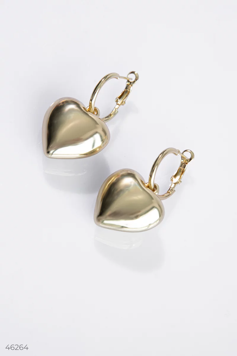 Golden heart earrings photo 1
