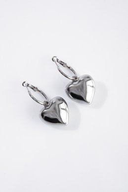 Silver heart earrings photo 2
