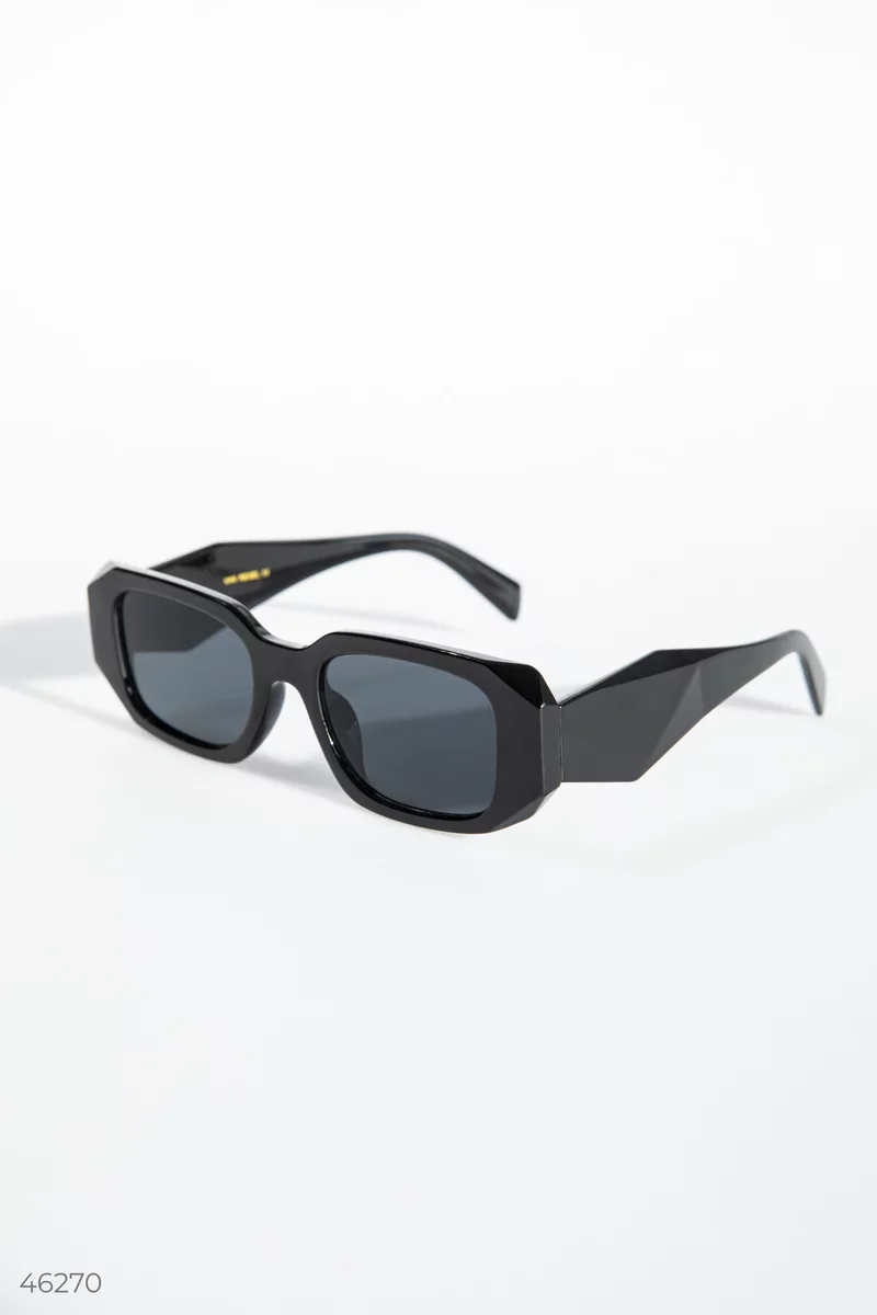 Black glasses with a rectangular frame photo 1