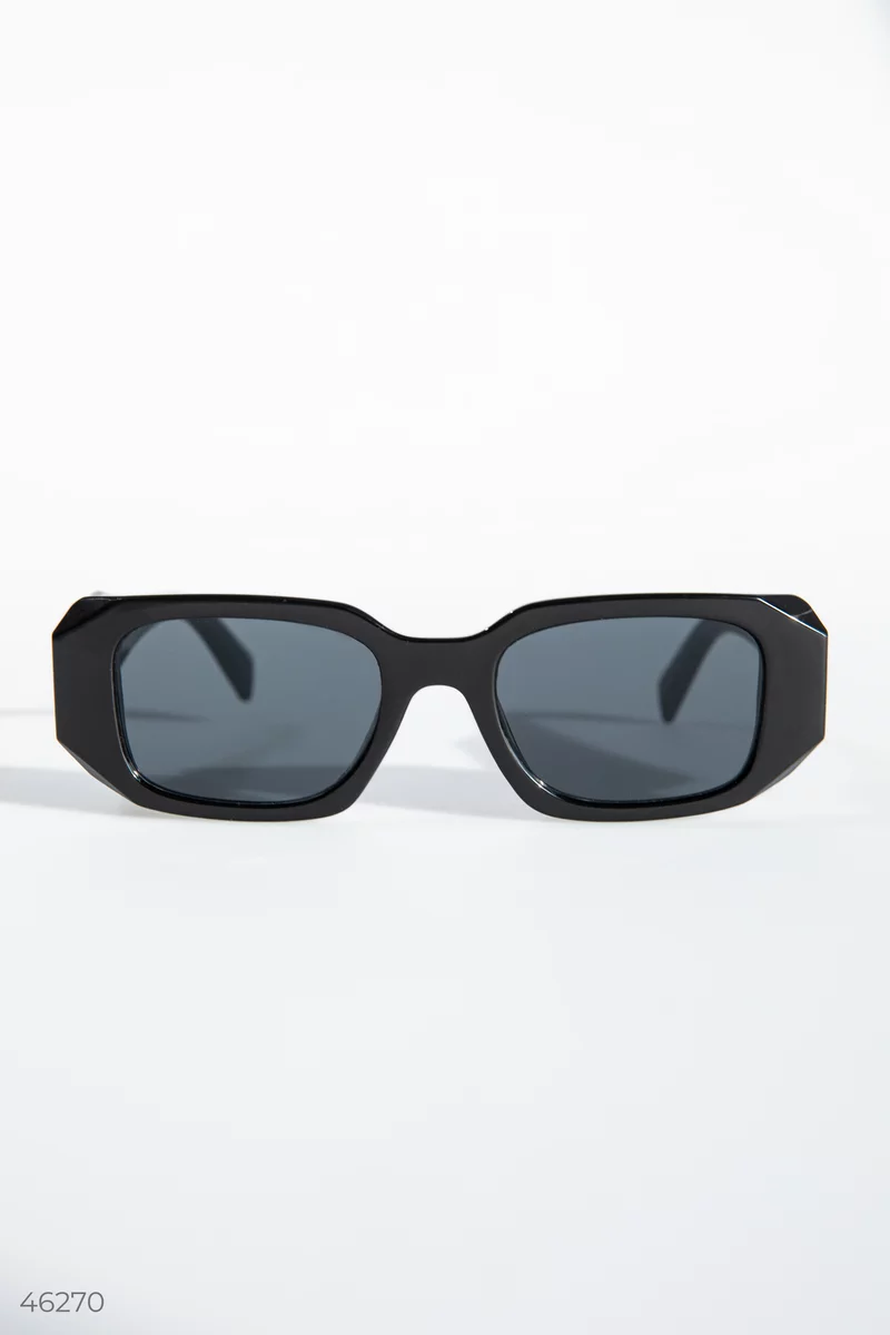Black glasses with a rectangular frame photo 2