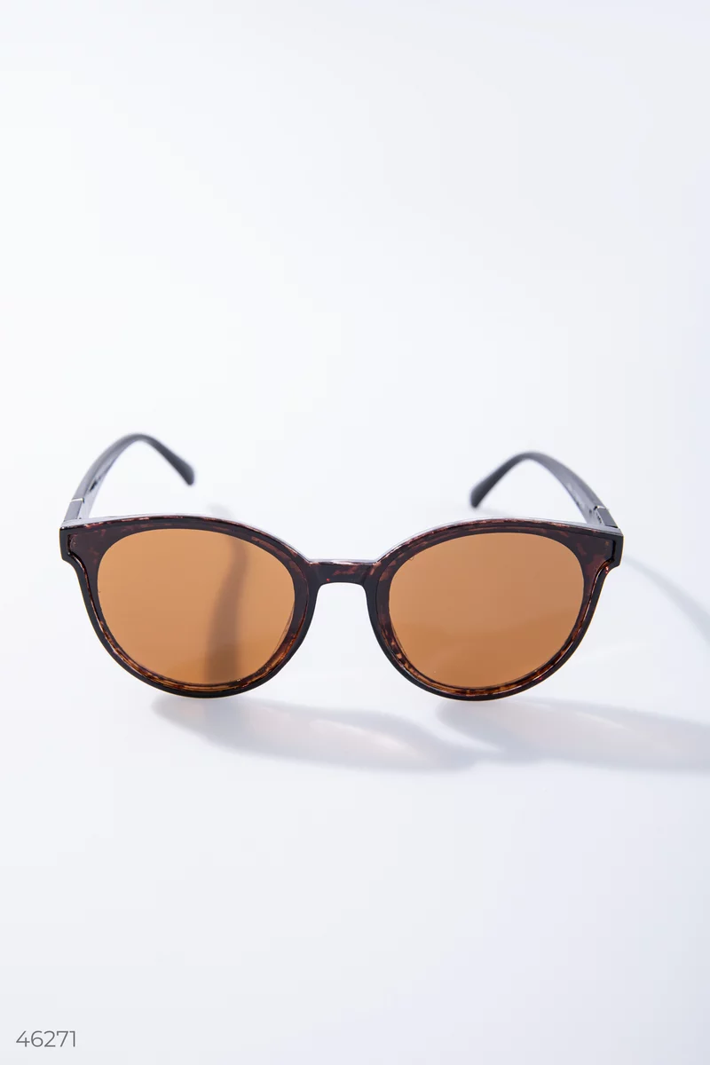 Коричневые очки с круглыми линзами фотография 1