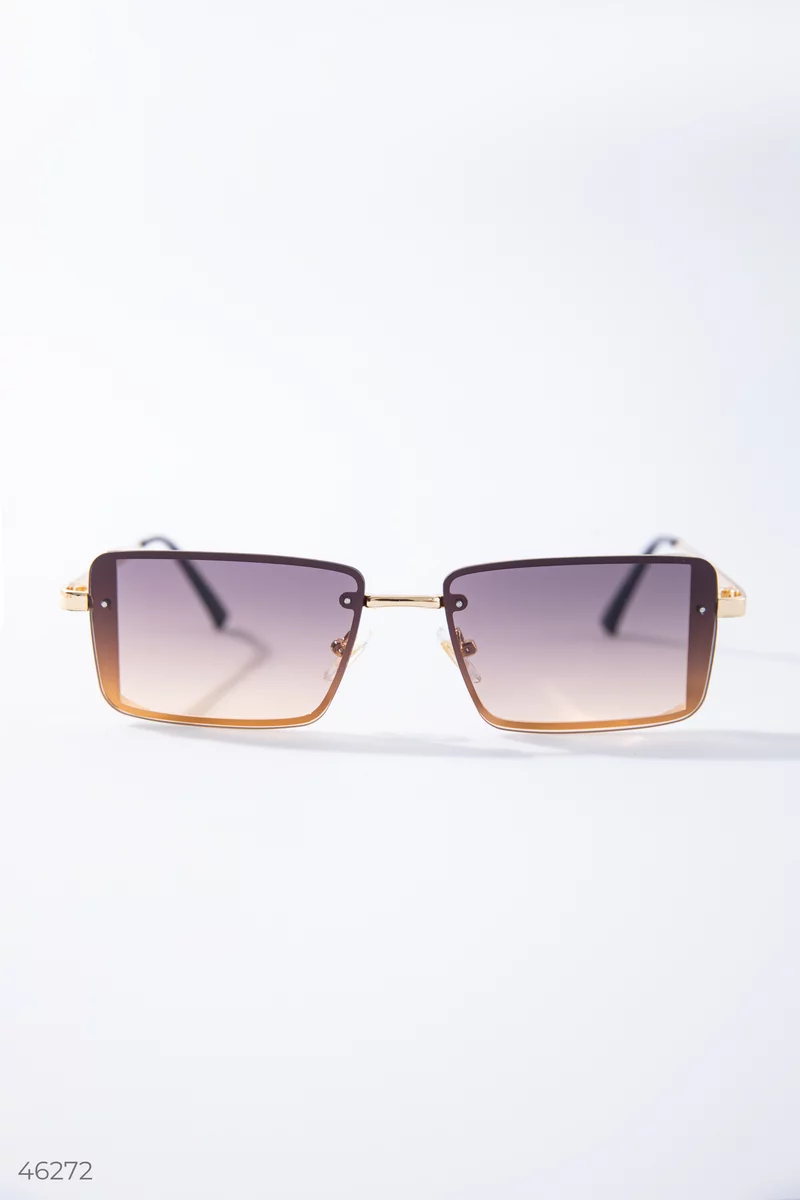 Brown glasses with rectangular lenses photo 1