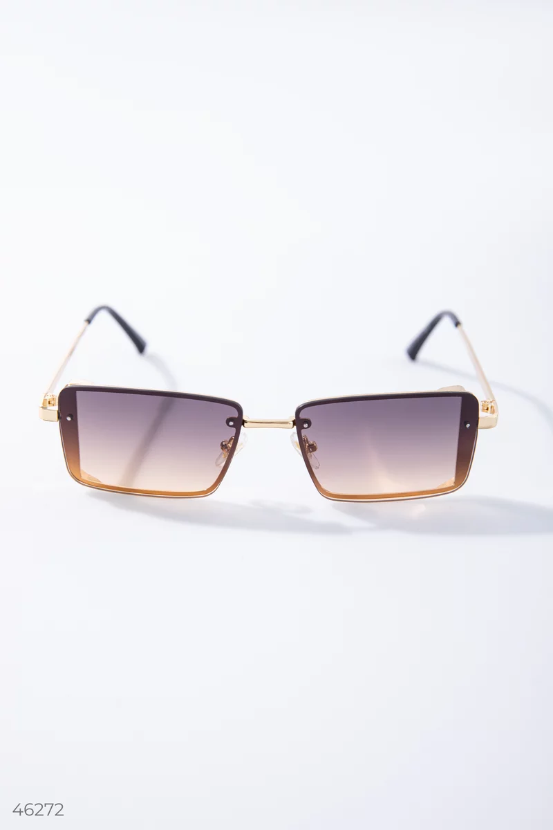 Коричневі окуляри з прямокутними лінзами фотографія 2