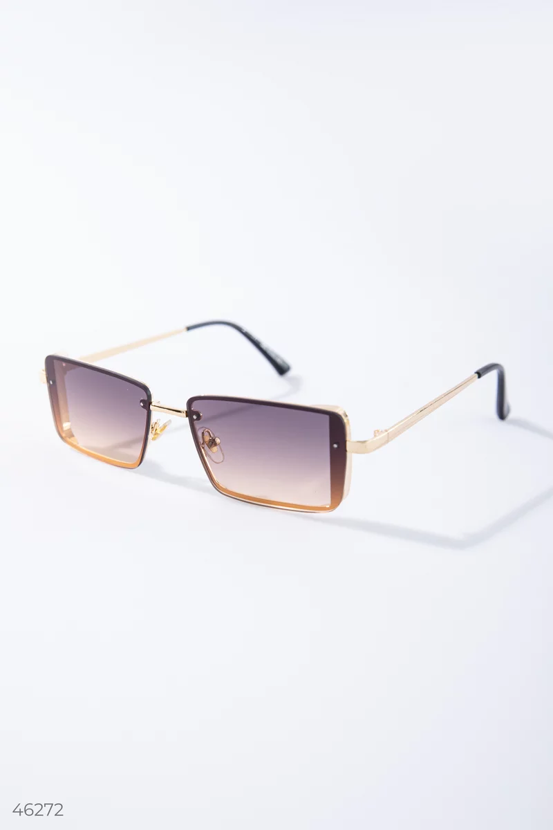 Brown glasses with rectangular lenses photo 3