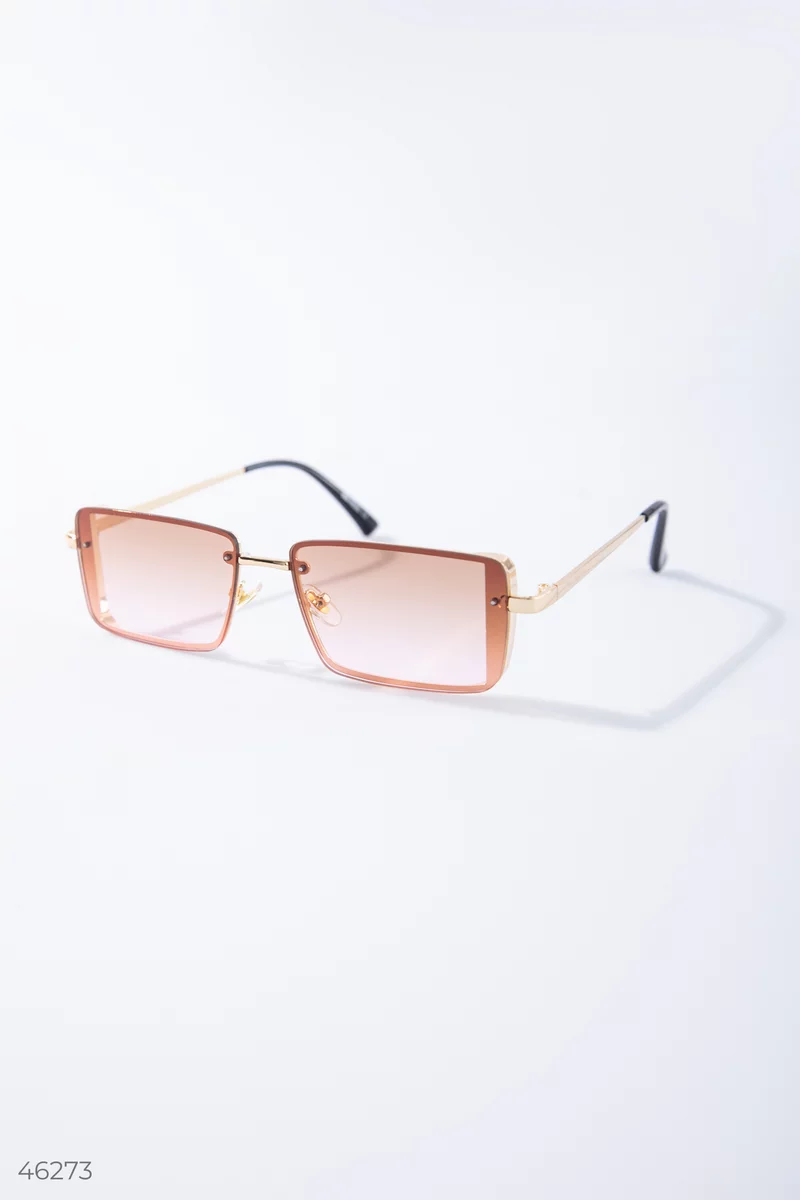 Пудровые очки с прямоугольными линзами фотография 1