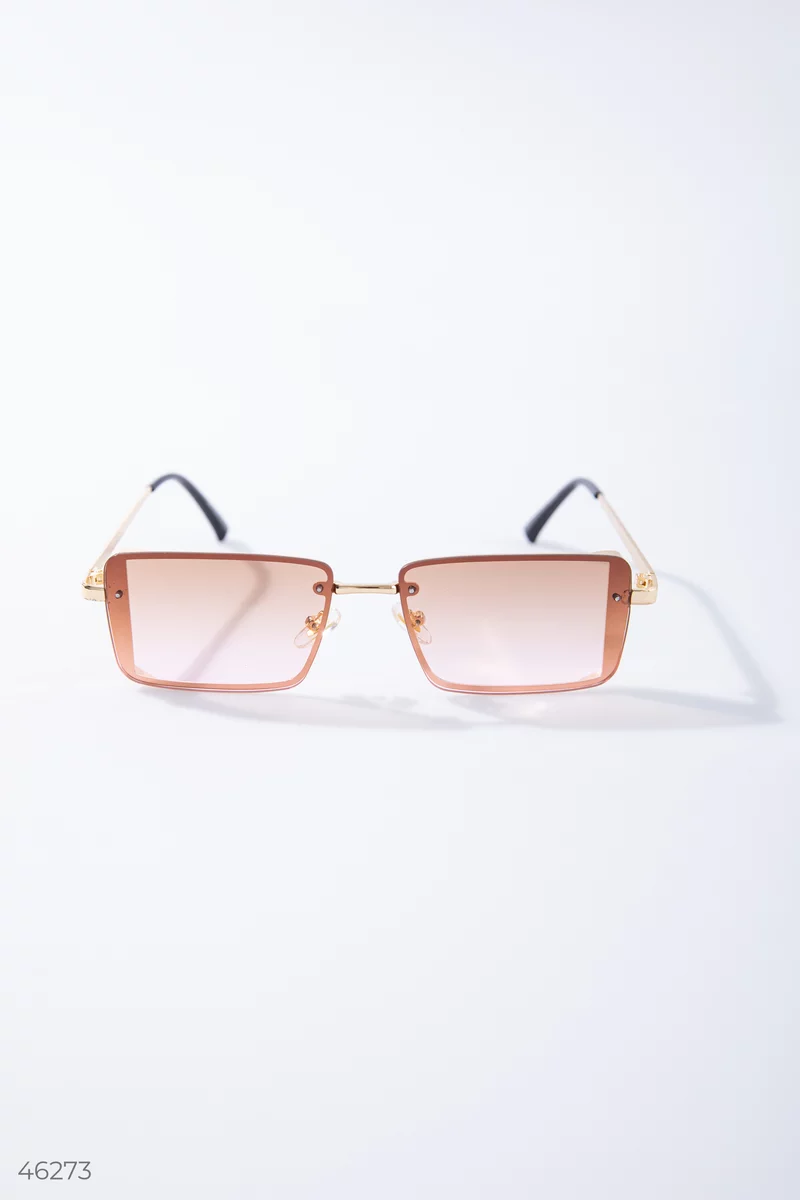 Пудровые очки с прямоугольными линзами фотография 2