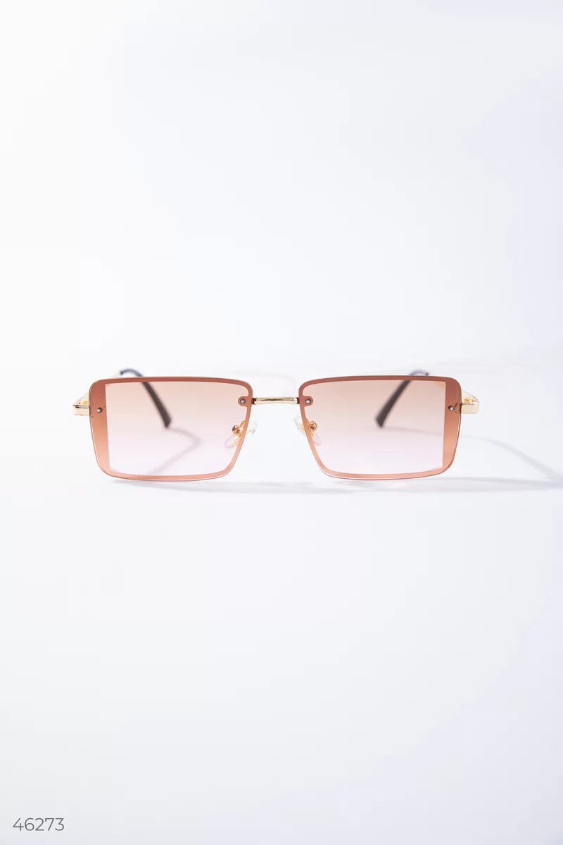 Пудровые очки с прямоугольными линзами фотография 3