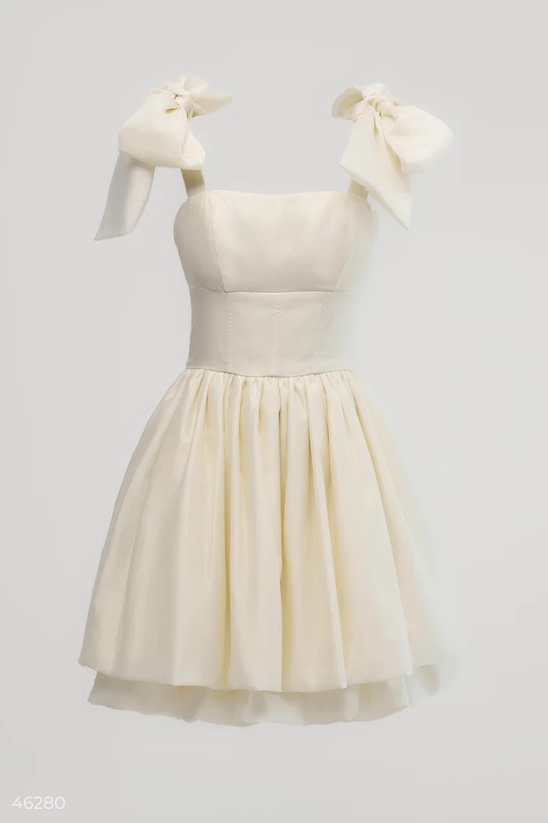 Молочна сукня міні з пишною спідницею фотографія 4