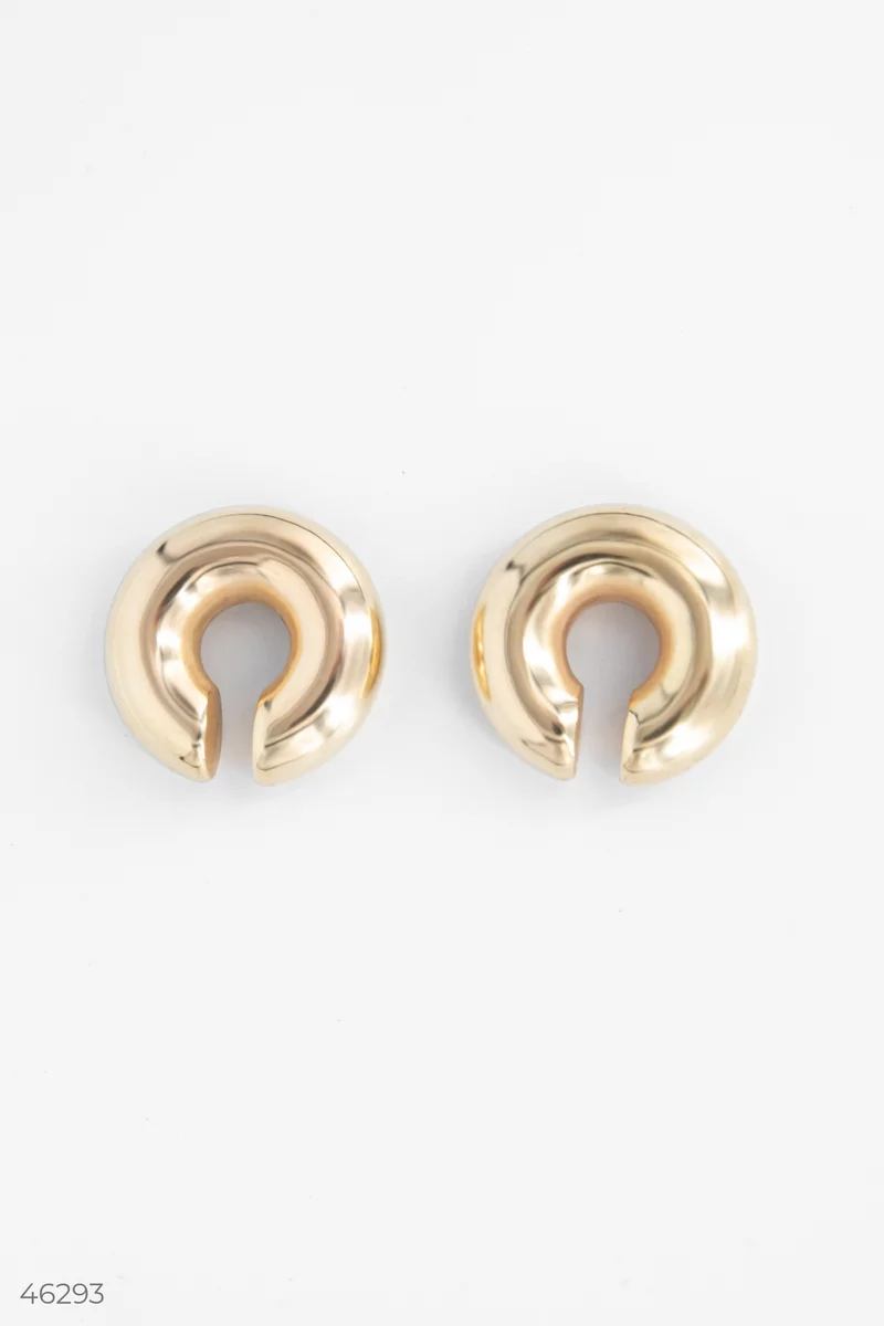 Golden round earrings-kafa photo 2