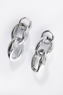 Silver link earrings photo 2