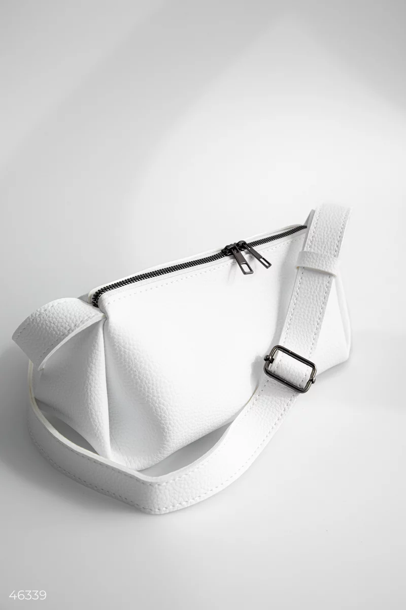 Біла сумка-багет з екошкіри фотографія 5