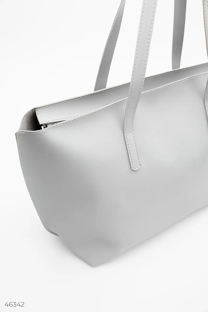 Gray capacious shopping bag photo 2