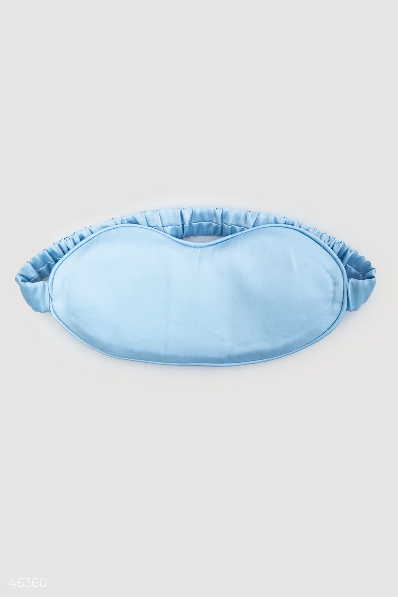 Блакитна шовкова маска для сну фотографія 1