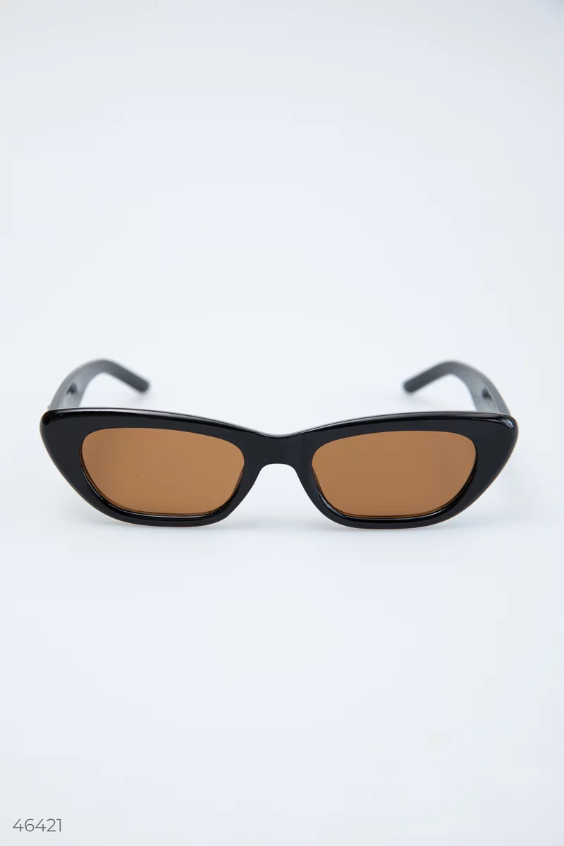 Коричневі сонцезахисні окуляри з овальними лінзами фотографія 1