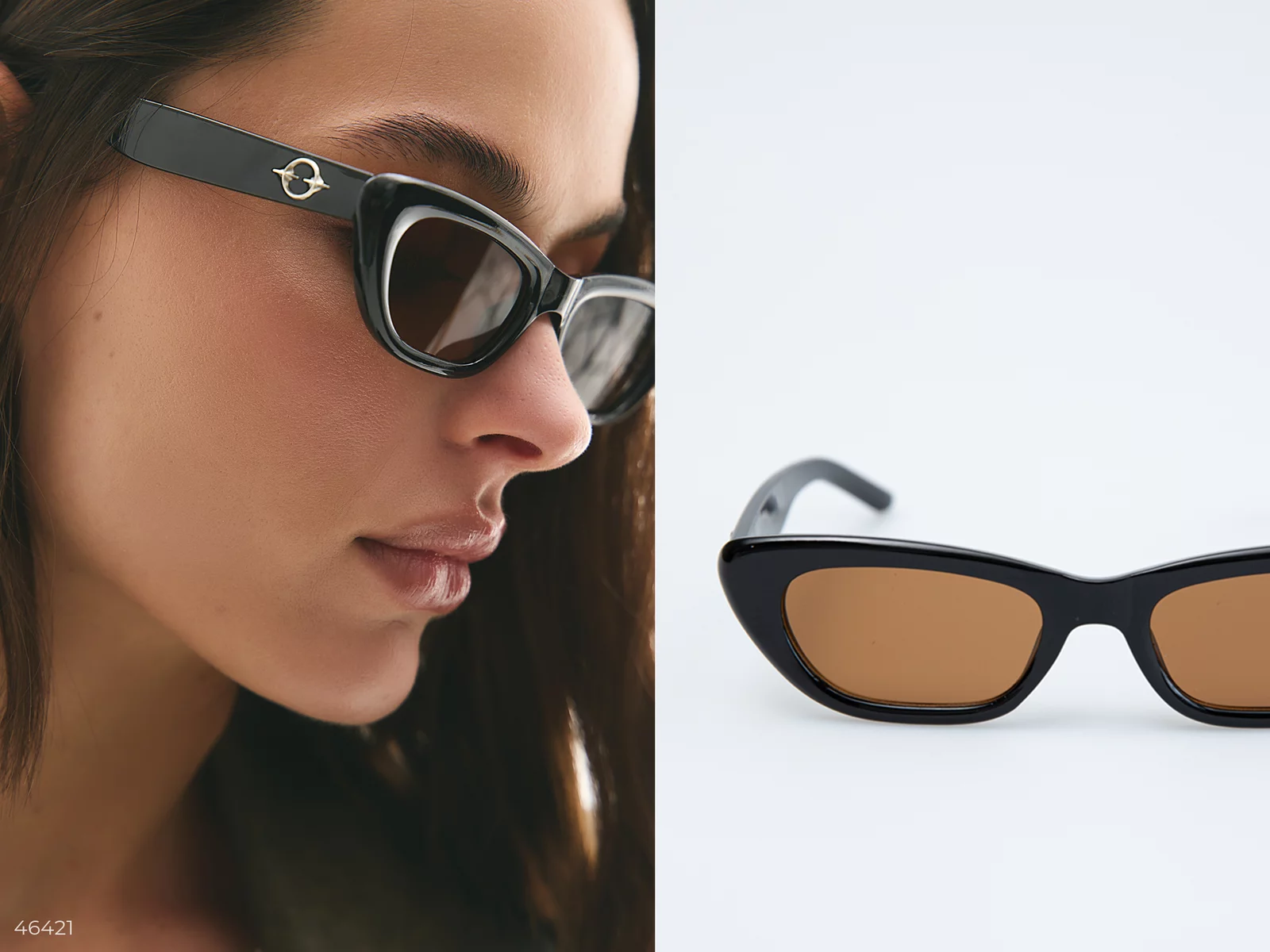 Коричневые солнцезащитные очки с овальными линзами фотография 1