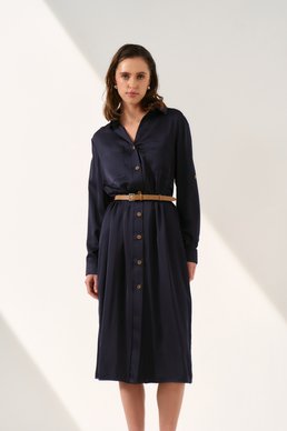 Blue midi dress with buttons photo 2