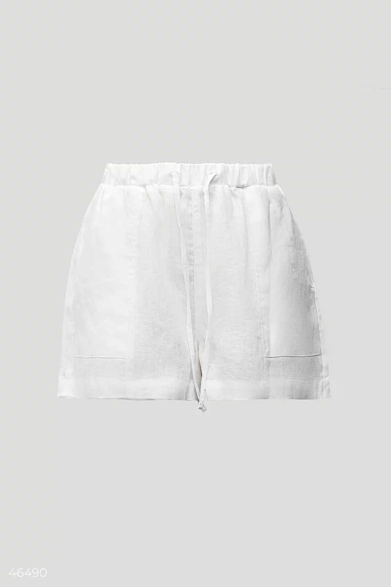 Milk shorts made of natural linen photo 4