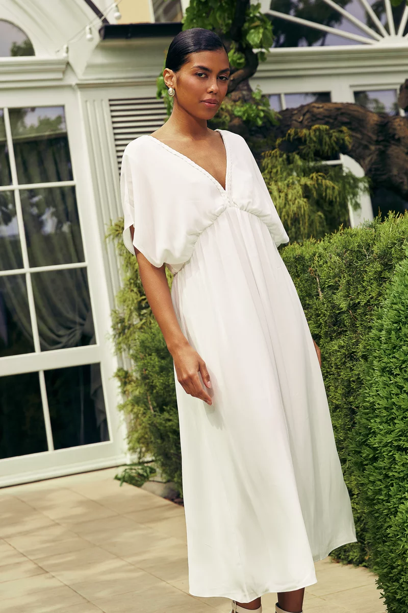 White chiffon maxi dress photo 2