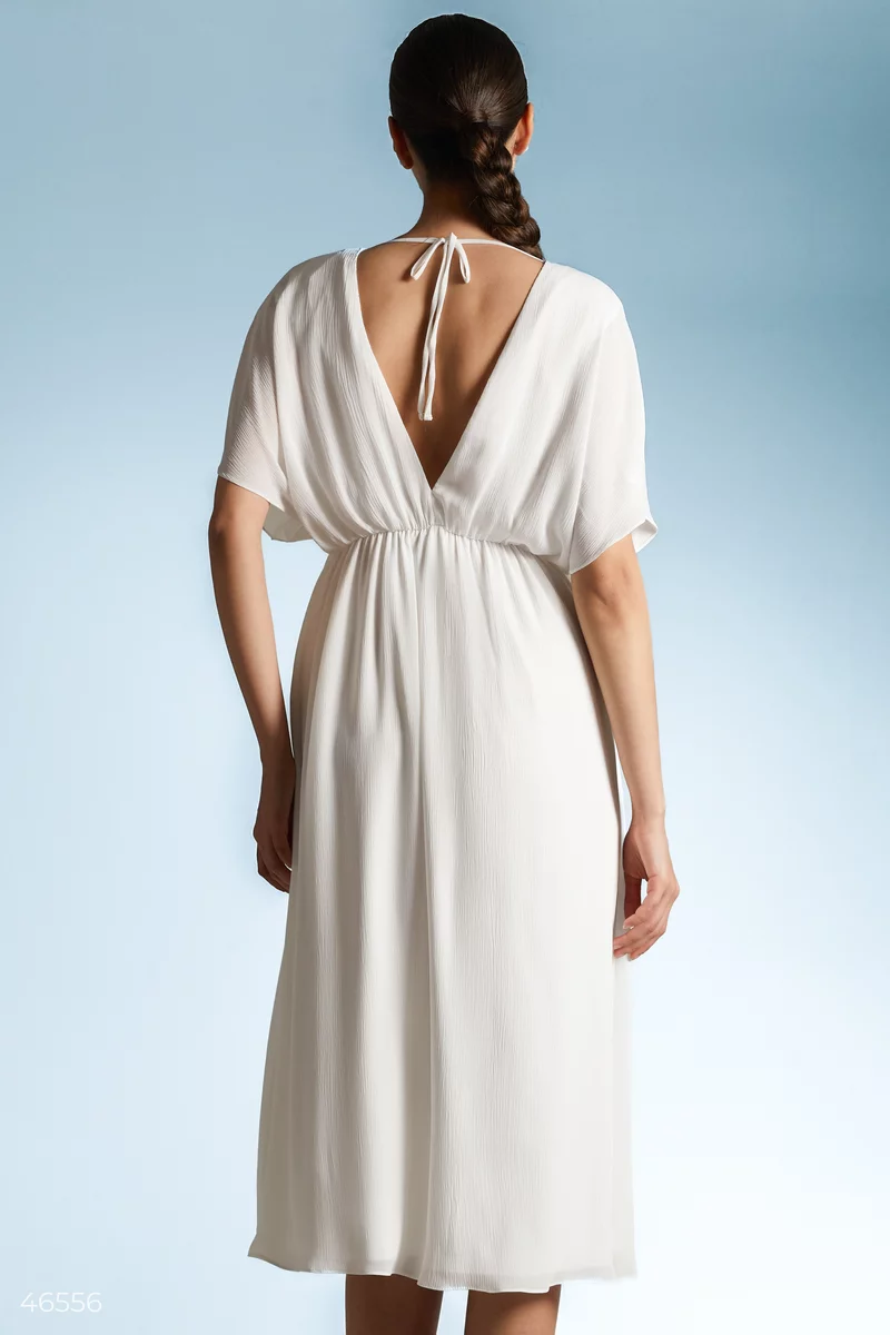Біла шифонова сукня максі  фотографія 4